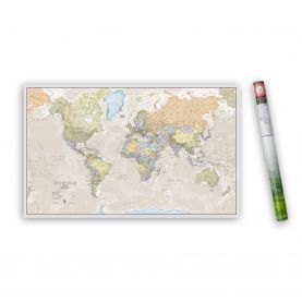 Medium Classic World Map (Paper Single Side Lamination)